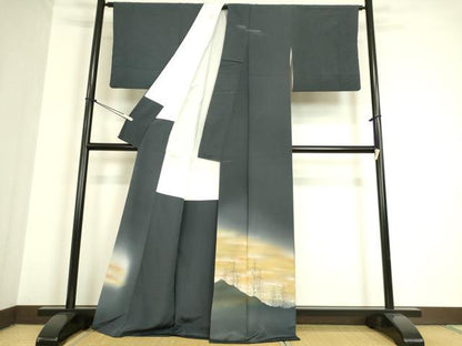 平和屋着物●水嶋征夫 訪問着 樹林文 暈し染め 正絹 逸品 DAAN1230az