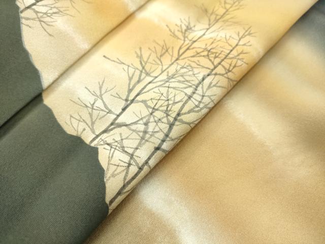 平和屋着物●水嶋征夫 訪問着 樹林文 暈し染め 正絹 逸品 DAAN1230az