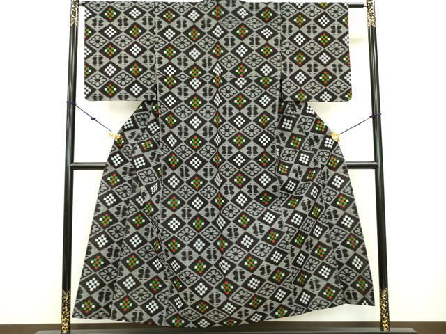 平和屋着物●久留米絣 単衣 花菱文 綿 逸品 DAAN2144fe
