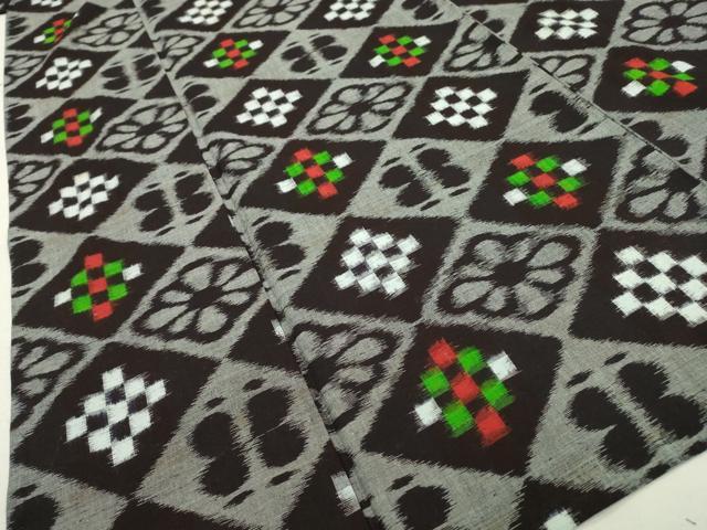平和屋着物●久留米絣 単衣 花菱文 綿 逸品 DAAN2144fe