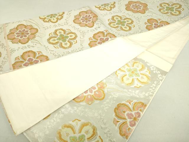 平和屋着物■六通柄袋帯 亀甲花文 金銀糸 正絹 逸品 DAAN4518sf