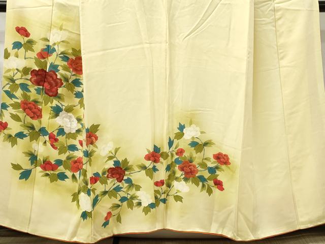 平和屋着物□訪問着 手描き 刺繍 枝花文 暈し染め 金糸 正絹