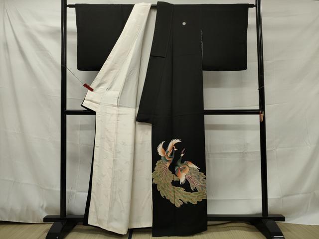 平和屋着物□豪華黒留袖 孔雀 乱菊 金彩 正絹 逸品 DAAO0717xg