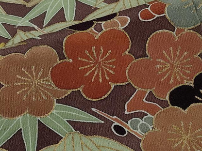 平和屋着物■豪華黒留袖 松皮菱花文 松竹梅 金彩 正絹 逸品 DAAO1000xg