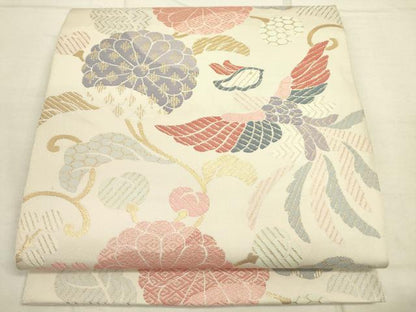 平和屋着物■六通柄 本袋帯 鳳凰花文 金糸 正絹 逸品 DAAO2549jm