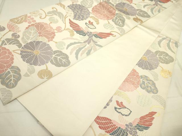 平和屋着物■六通柄 本袋帯 鳳凰花文 金糸 正絹 逸品 DAAO2549jm