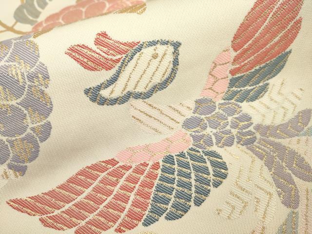 平和屋着物■六通柄 本袋帯 鳳凰花文 金糸 正絹 逸品 DAAO2549jm