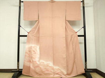 平和屋着物■色留訪問着　地紋起こし　雲文　暈し染め　正絹　逸品　DAAO3567ob