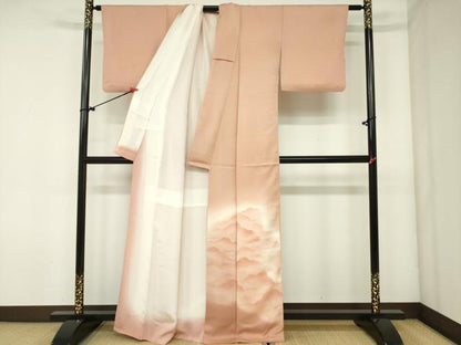 平和屋着物■色留訪問着　地紋起こし　雲文　暈し染め　正絹　逸品　DAAO3567ob