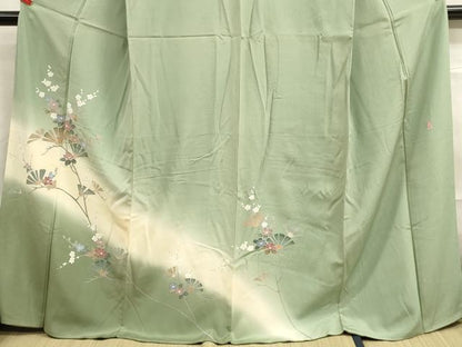 平和屋着物■訪問着　作家物　枝花文　暈し染め　正絹　逸品　DAAO4752tw