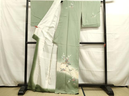 平和屋着物■訪問着　作家物　枝花文　暈し染め　正絹　逸品　DAAO4752tw