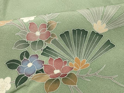 平和屋着物■訪問着　作家物　枝花文　暈し染め　正絹　逸品　DAAO4752tw