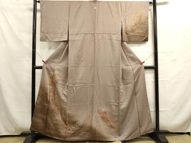 平和屋着物■訪問着　駒刺繍　鳳凰草花文　暈し染め　金銀彩　正絹　逸品　DAAO4759tw