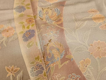 平和屋着物■訪問着　駒刺繍　鳳凰草花文　暈し染め　金銀彩　正絹　逸品　DAAO4759tw