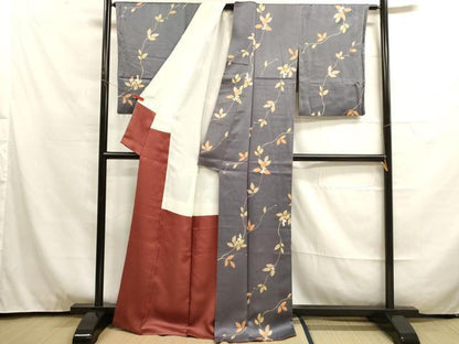 平和屋着物■上質な小紋　南天　金彩　正絹　逸品　DAAO4761tw