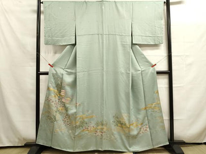 平和屋着物■豪華色留袖　風景文　松竹梅　金銀彩　正絹　逸品　DAAO4765tw