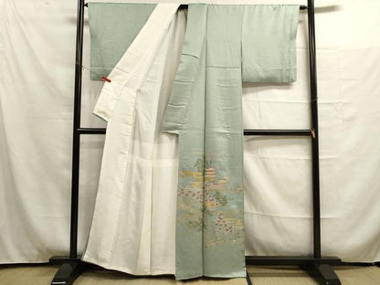 平和屋着物■豪華色留袖　風景文　松竹梅　金銀彩　正絹　逸品　DAAO4765tw
