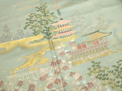 平和屋着物■豪華色留袖　風景文　松竹梅　金銀彩　正絹　逸品　DAAO4765tw