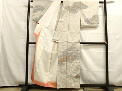 平和屋着物■本場大島紬　訪問着　手描き　雲取り立波花文　正絹　逸品　DAAO4773tw