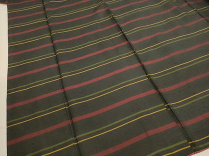 平和屋着物■上質な紬 横段文 正絹 逸品 DAAO4903tw