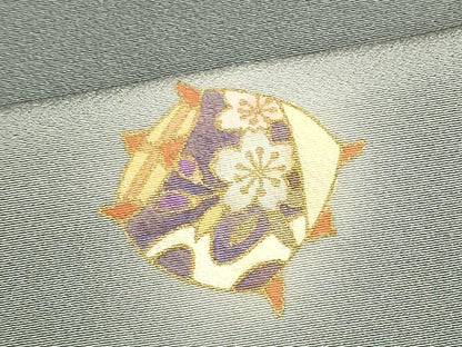 平和屋着物■上質な小紋　糸巻花文　暈し染め　金彩　正絹　逸品　DAAO6132we