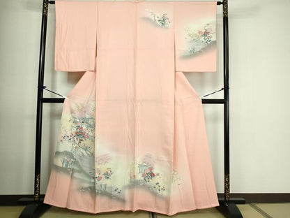 平和屋着物■訪問着　風景草花文　暈し染め　金銀彩　正絹　逸品　DAAO7181sf