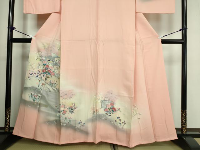 平和屋着物■訪問着　風景草花文　暈し染め　金銀彩　正絹　逸品　DAAO7181sf
