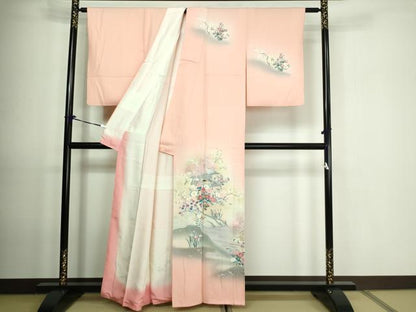 平和屋着物■訪問着　風景草花文　暈し染め　金銀彩　正絹　逸品　DAAO7181sf