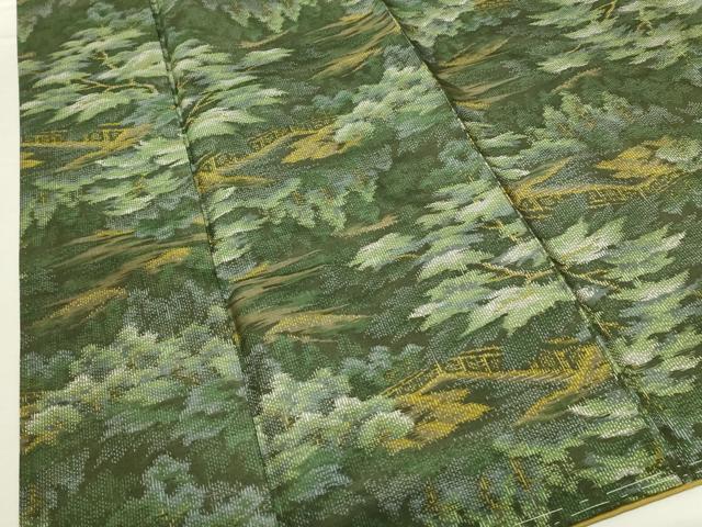 平和屋着物■上質な紬　風景樹林文　正絹　逸品　DAAO7710cm