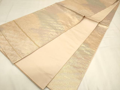 平和屋着物◎西陣 全通柄袋帯 霞文 金糸 正絹 逸品 DAAO9109bc