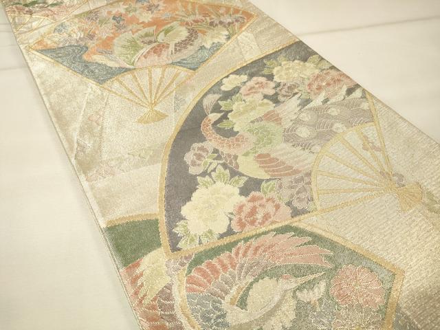 袋帯 佐賀錦 唐織の鳳凰 孔雀に花模様 正絹 着物 RO-2985 袋帯 佐賀錦 唐織の鳳凰 孔雀に花模様 正絹 着物 RO-2985
