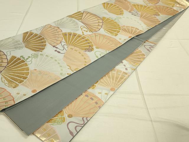 平和屋着物◎六通柄袋帯　唐織　吉祥扇集文　金糸　正絹　逸品　DAAO9749rt