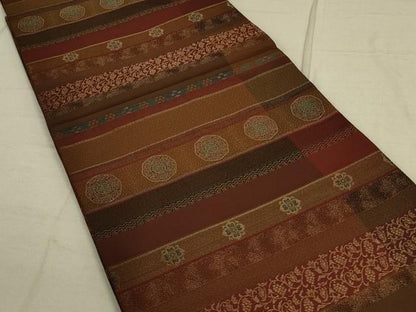 平和屋着物◎全通柄袋帯　横段花文　金糸　正絹　逸品　DAAO9941rt