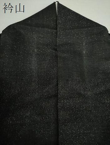 平和屋着物●上質な紬 霞文 黒地 正絹 逸品 DAAP0158ps