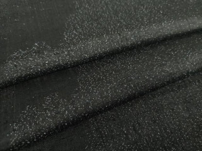 平和屋着物●上質な紬 霞文 黒地 正絹 逸品 DAAP0158ps