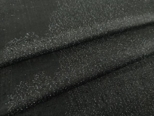 平和屋着物●上質な紬 霞文 黒地 正絹 逸品 DAAP0158ps