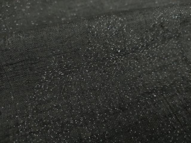 平和屋着物●上質な紬 霞文 黒地 正絹 逸品 DAAP0158ps