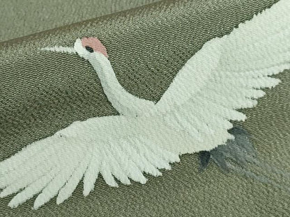平和屋着物●豪華色留袖 作家物 駒刺繍 立波飛鶴文 金彩 正絹 逸品 未使用 DAAP1895ic