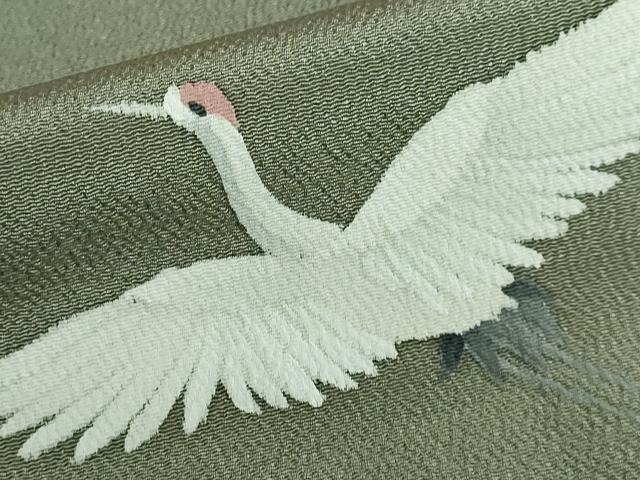 平和屋着物●豪華色留袖 作家物 駒刺繍 立波飛鶴文 金彩 正絹 逸品 未使用 DAAP1895ic