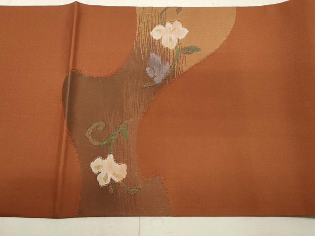 平和屋着物◎太鼓柄袋帯 すくい織 草花丸文 金糸 正絹 逸品 DAAP2311qa