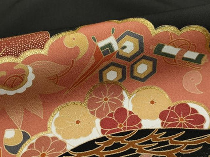 平和屋着物■豪華黒留袖　雲霞宝尽くし文　金彩　正絹　逸品　DAAP2779ud