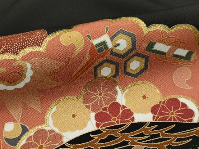 平和屋着物■豪華黒留袖　雲霞宝尽くし文　金彩　正絹　逸品　DAAP2779ud