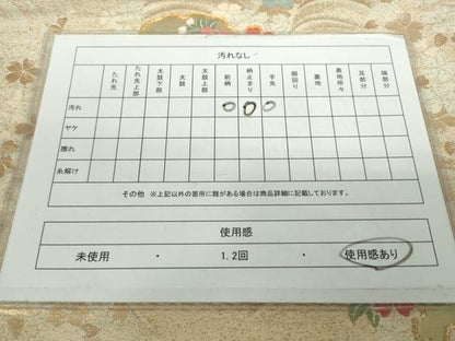 平和屋着物◎六通柄袋帯 唐織 雪輪花蝶文 金銀糸 正絹 逸品 DAAP3167ar
