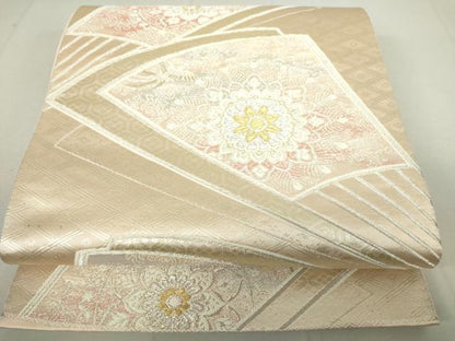 平和屋着物◎六通柄袋帯 扇正倉院花文 金銀糸 正絹 逸品 DAAP3169ar