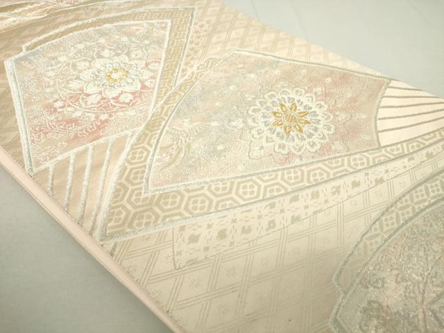 平和屋着物◎六通柄袋帯 扇正倉院花文 金銀糸 正絹 逸品 DAAP3169ar