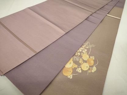 平和屋着物◎太鼓柄袋帯 駒刺繍 枝菊 金銀彩 正絹 逸品 DAAP3195ar