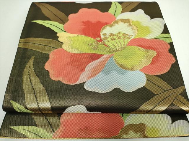 平和屋着物◎六通柄袋帯 舞花文 金糸 正絹 逸品 DAAP3271ar