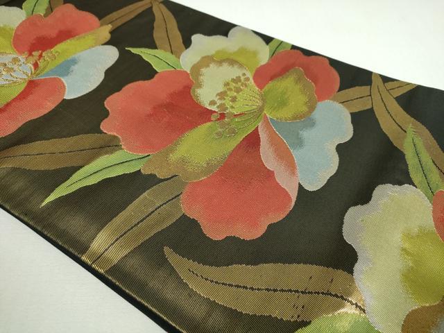 平和屋着物◎六通柄袋帯 舞花文 金糸 正絹 逸品 DAAP3271ar