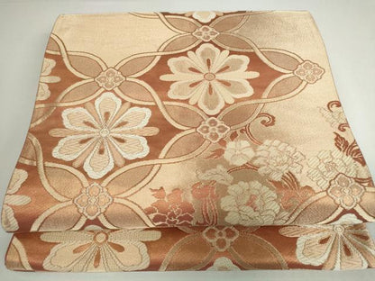 平和屋着物◎六通柄袋帯 正倉院花文 金糸 正絹 逸品 DAAP3314ar