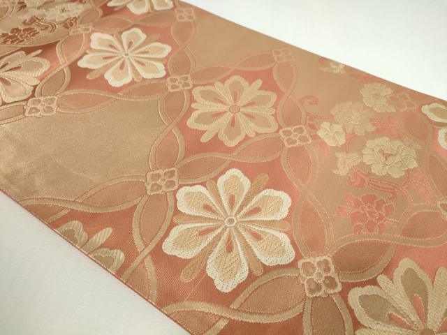 平和屋着物◎六通柄袋帯 正倉院花文 金糸 正絹 逸品 DAAP3314ar